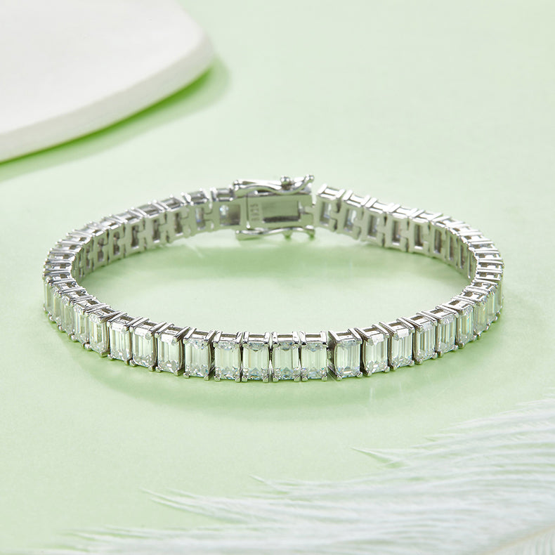 925 Sterling Silver Rectangular Stone  Bracelet 2