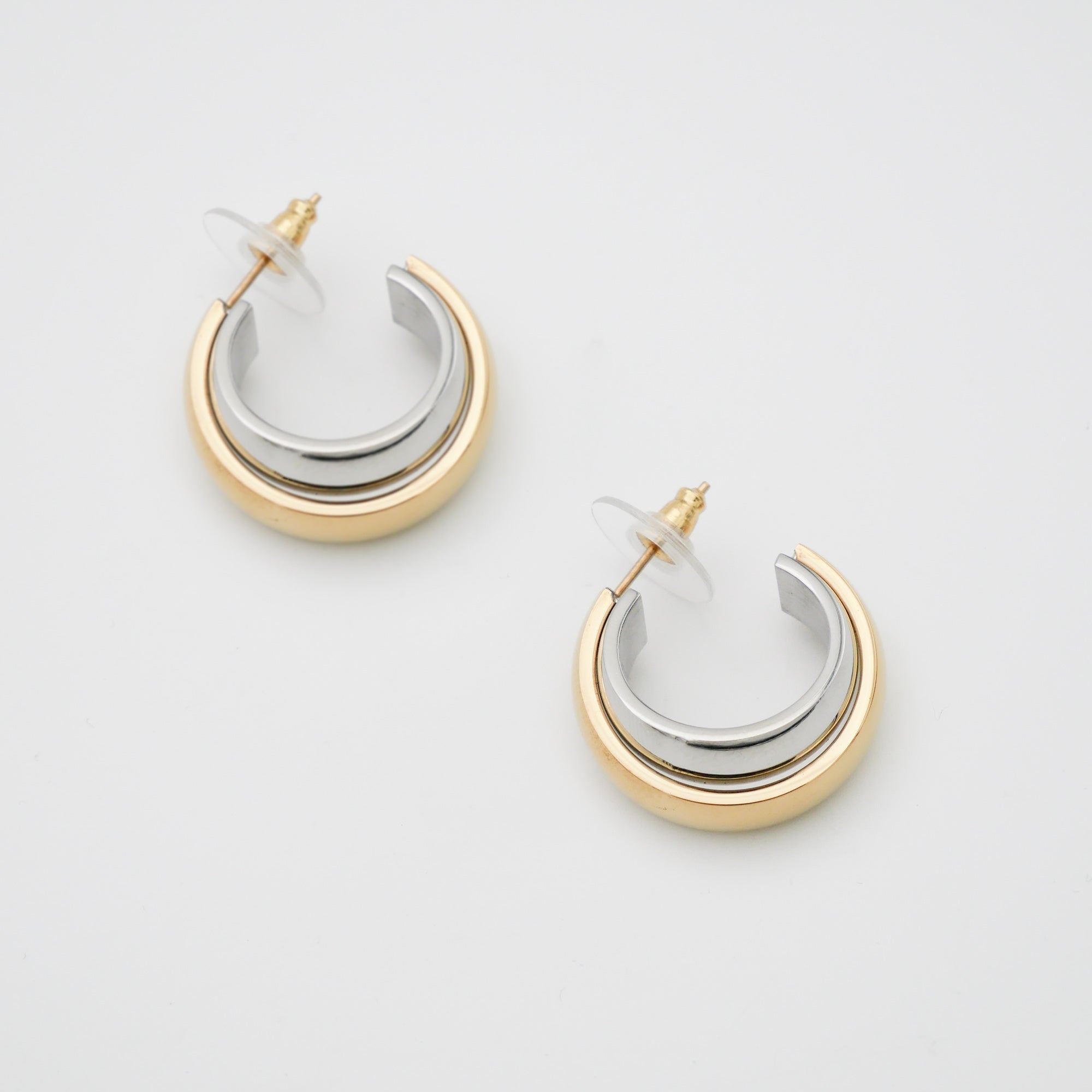 925 Sterling Silver Rina Two Tone Earrings 2