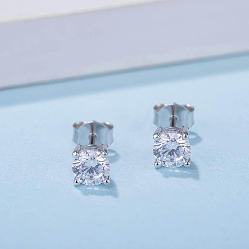 925 Sterling Silver Brilliant Round Cut CZ  Stud Earrings Necklace Sets