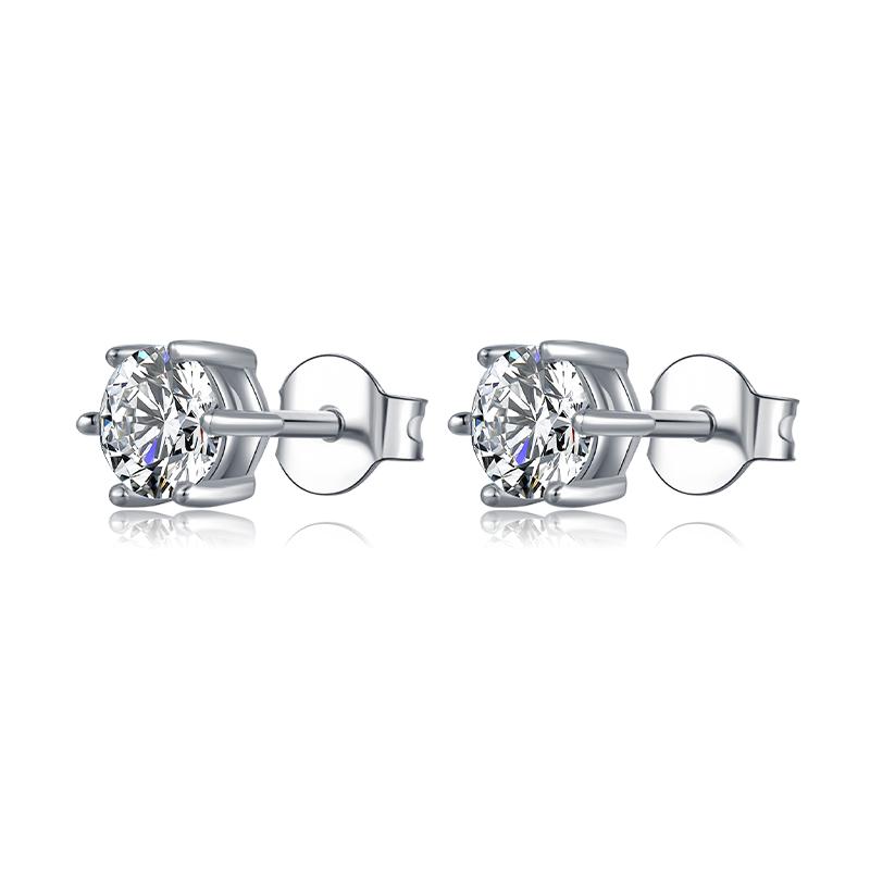 925 Sterling Silver Brilliant Round Cut CZ Stud Earrings Necklace Sets