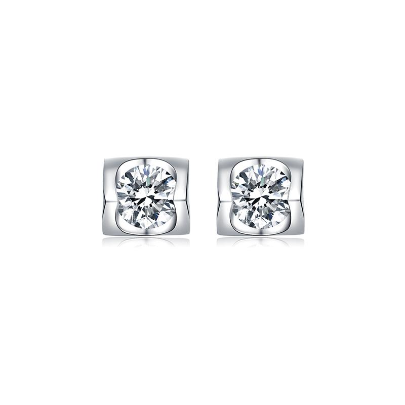 925 Sterling Silver Brilliant Round Cut CZ Diamond Stud Earrings Necklace Sets