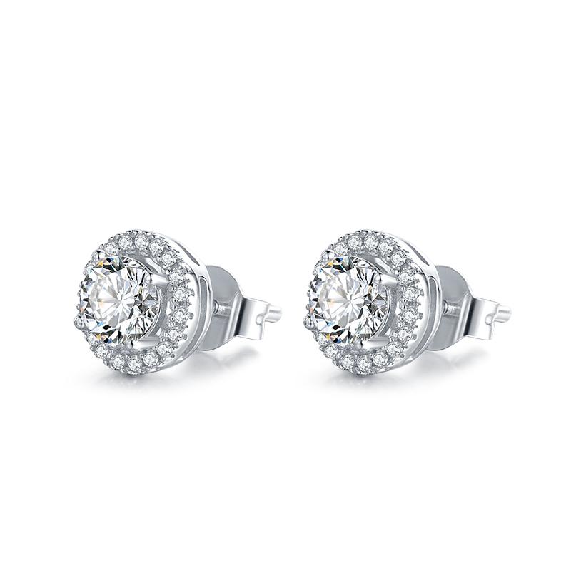 925 Sterling Silver Brilliant Round Cut CZ Diamond Stud Earrings Necklace Sets