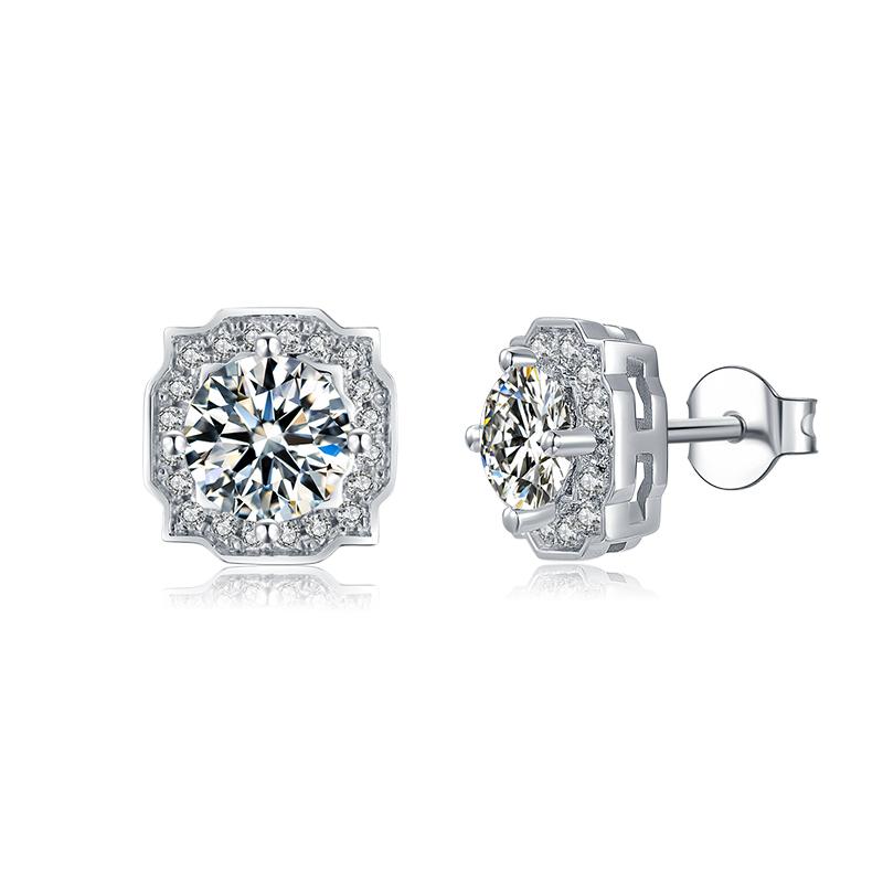 925 Sterling Silver Brilliant Round Cut CZ Diamond Stud Earrings Necklace Sets