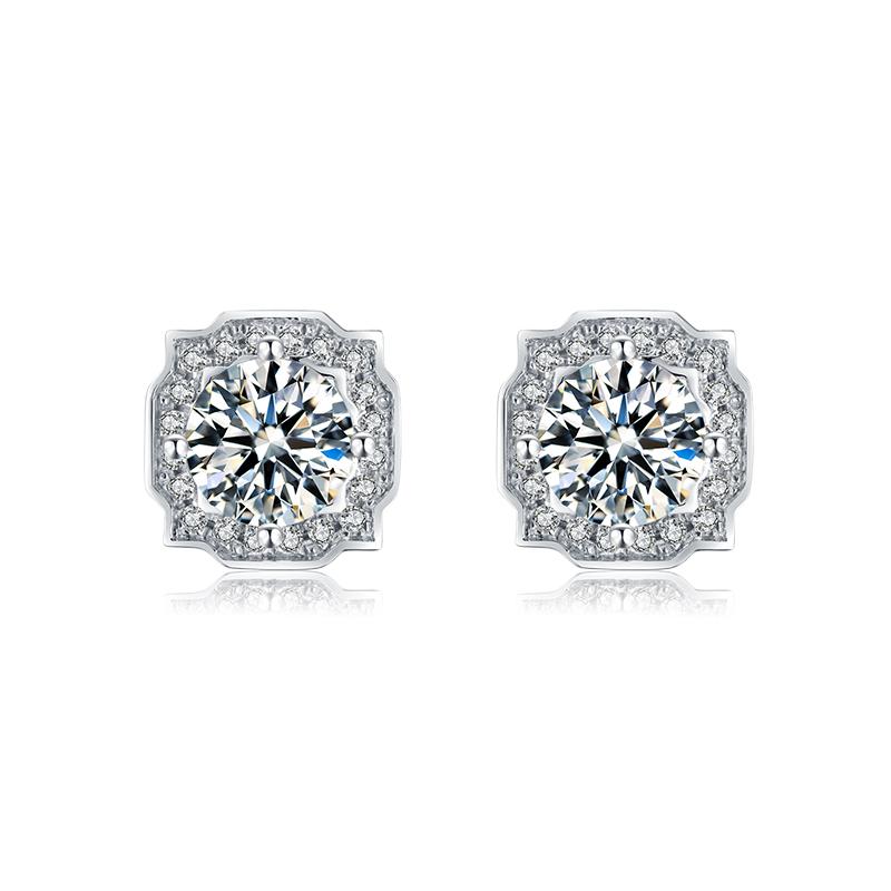 925 Sterling Silver Brilliant Round Cut CZ Diamond Stud Earrings Necklace Sets