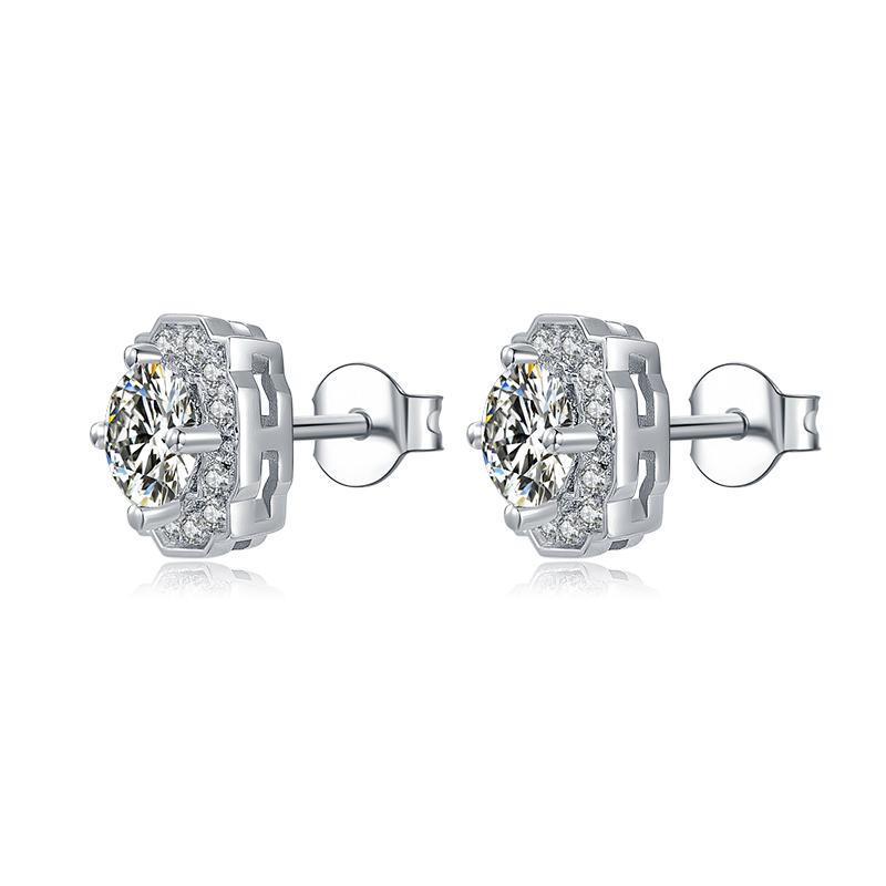 925 Sterling Silver Brilliant Round Cut CZ Diamond Stud Earrings Necklace Sets