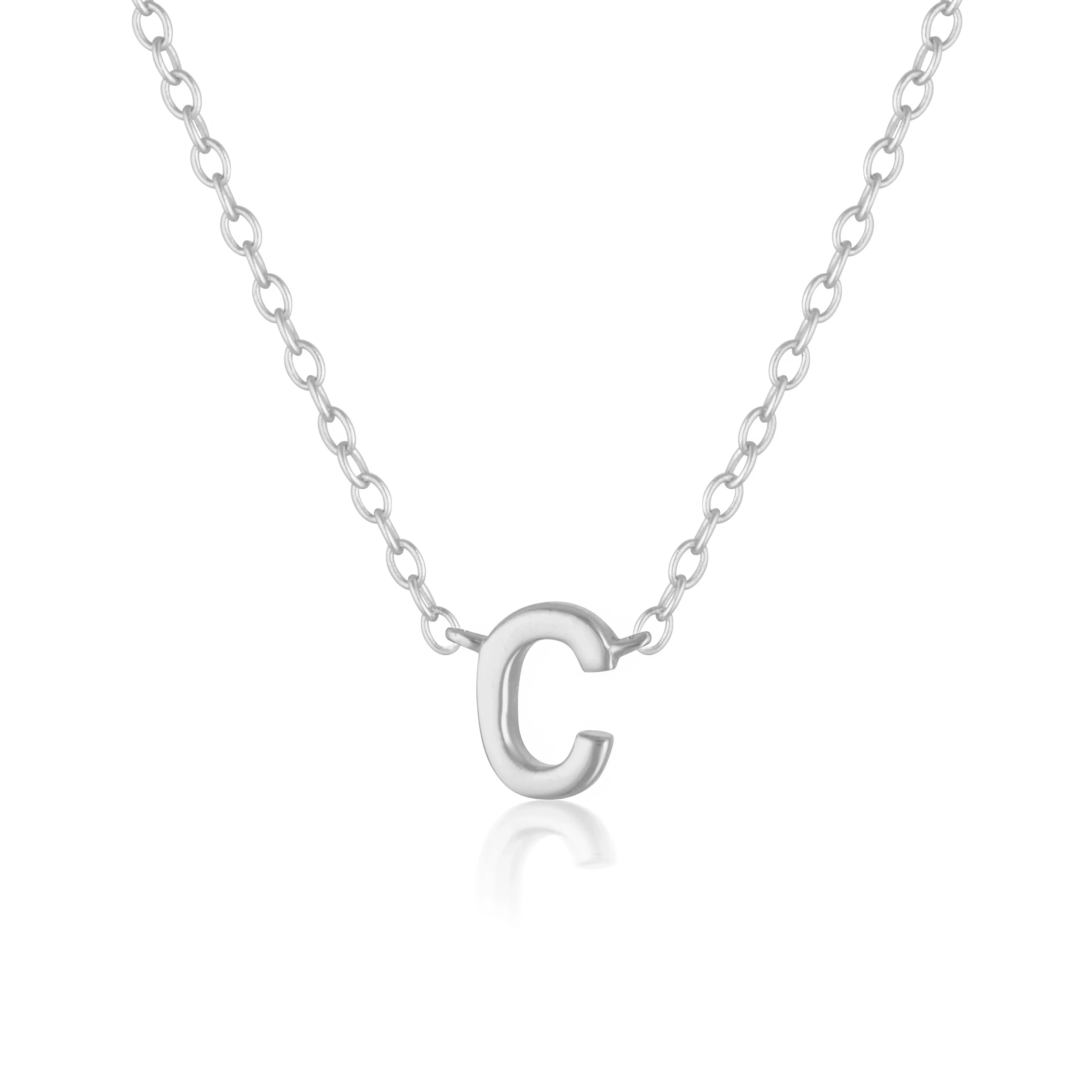 925 Sterling Silver Petite A-Z Necklaces 7