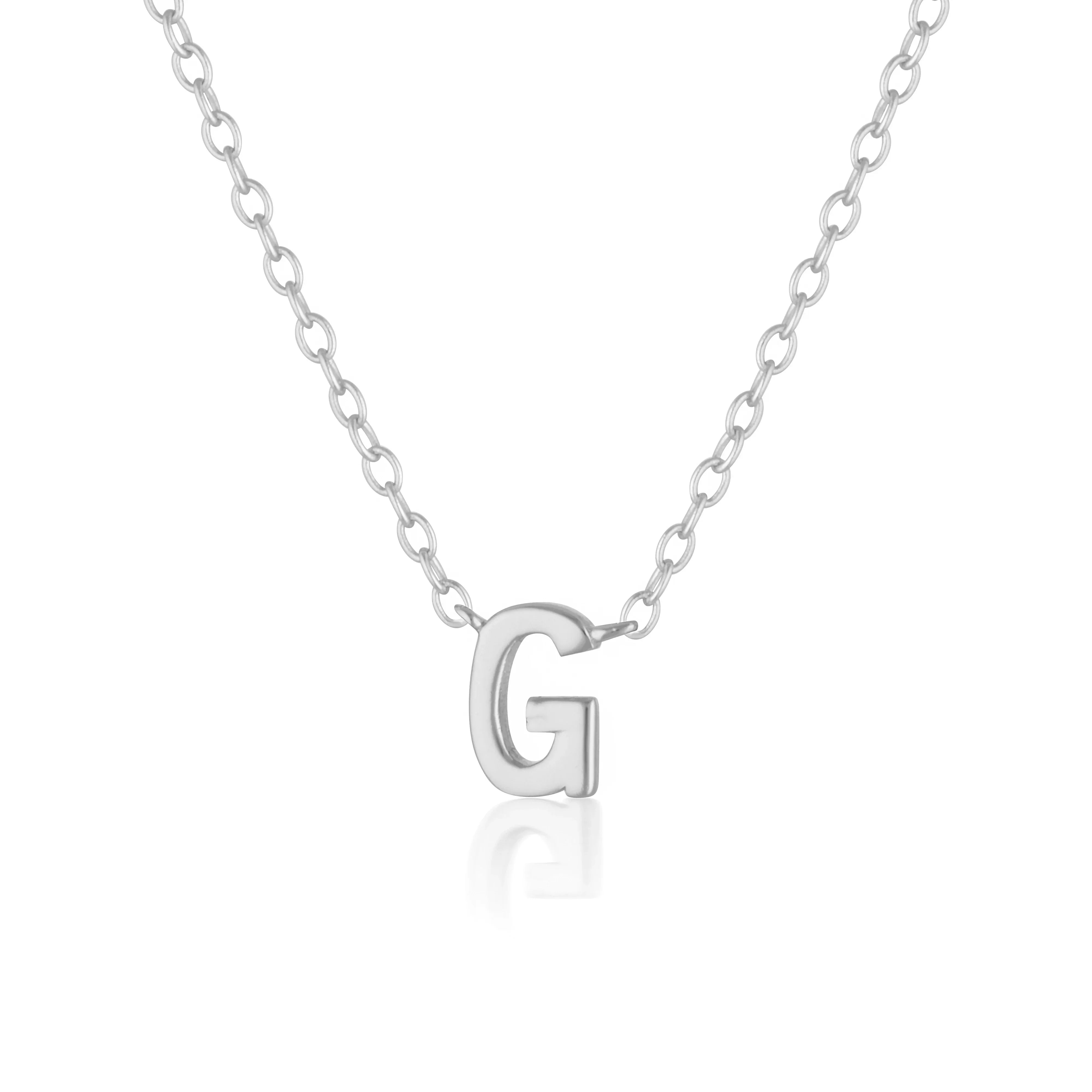 925 Sterling Silver Petite A-Z Necklaces 11