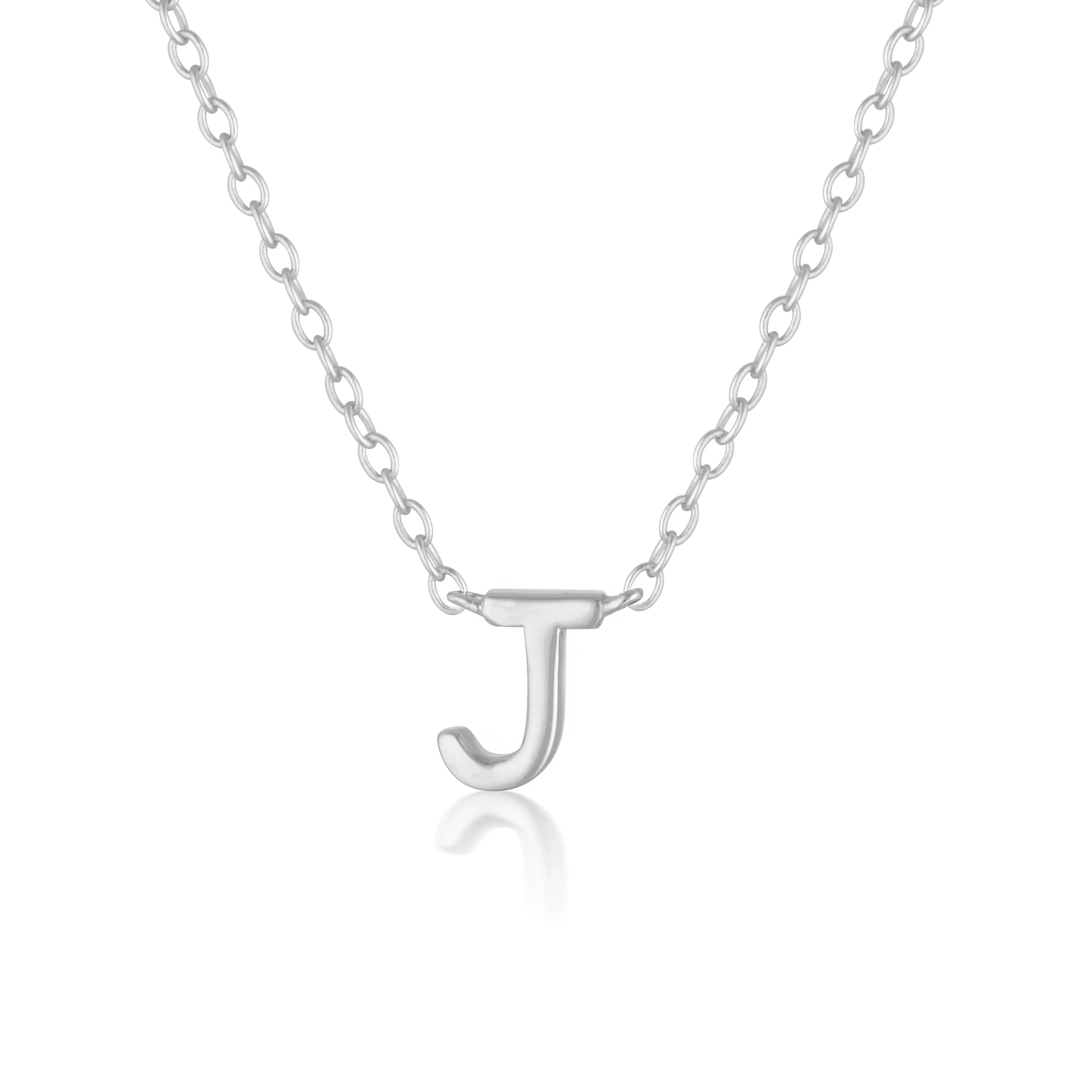 925 Sterling Silver Petite A-Z Necklaces 14