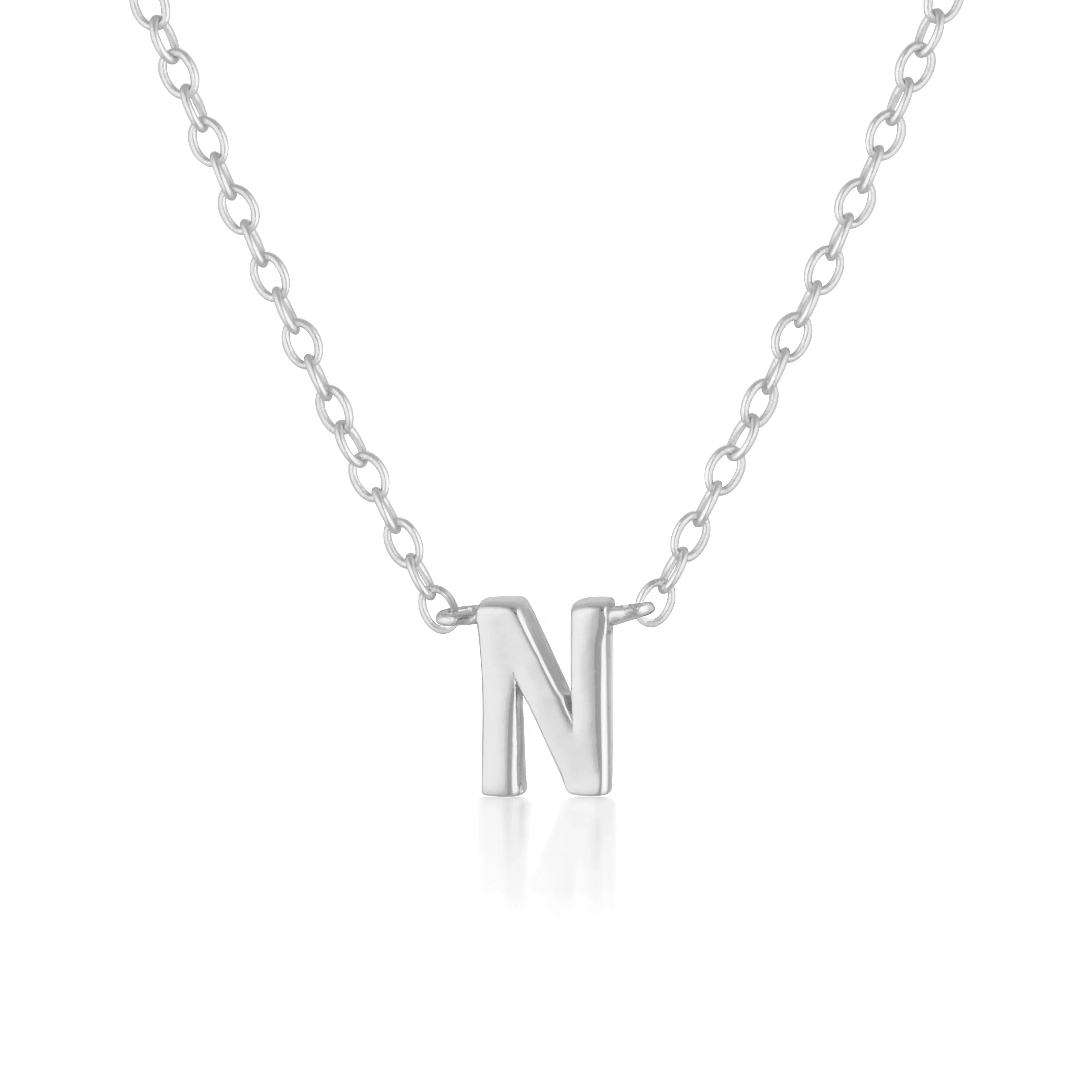 925 Sterling Silver Petite A-Z Necklaces 18