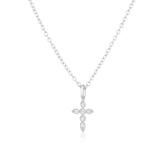 18 Inch Sterling Silver CZ Alexia Necklace Silver 1