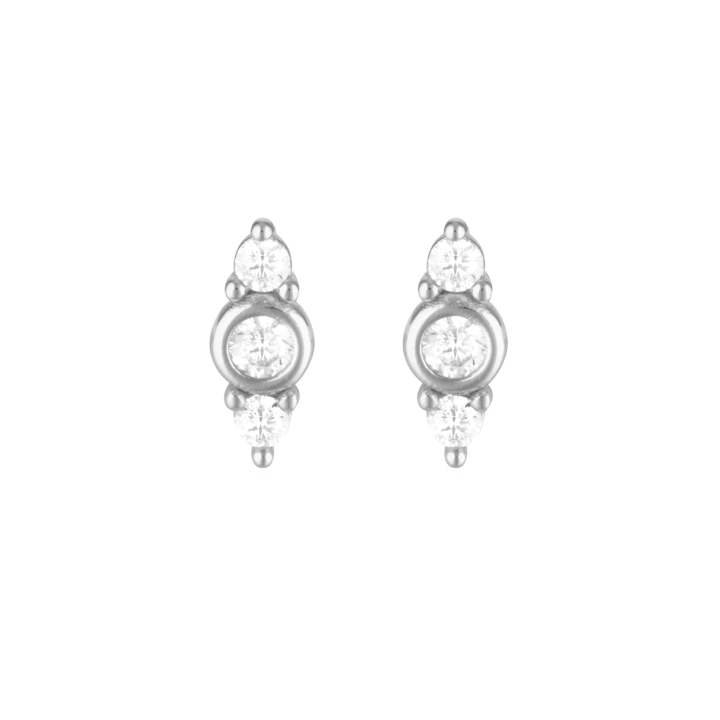 925 Sterling Silver CZ Alora Earrings Silver 1