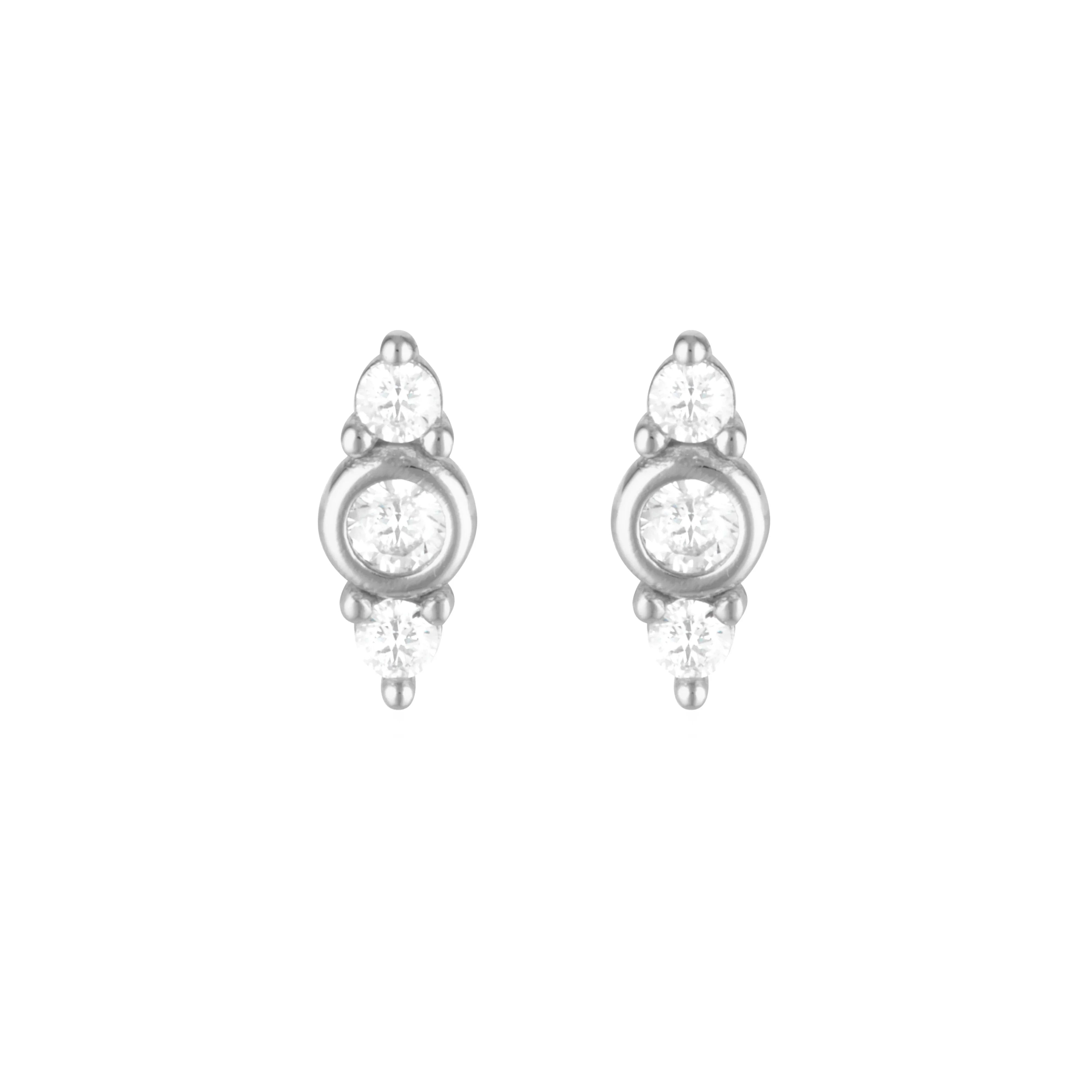 925 Sterling Silver CZ Alora Earrings Silver 1