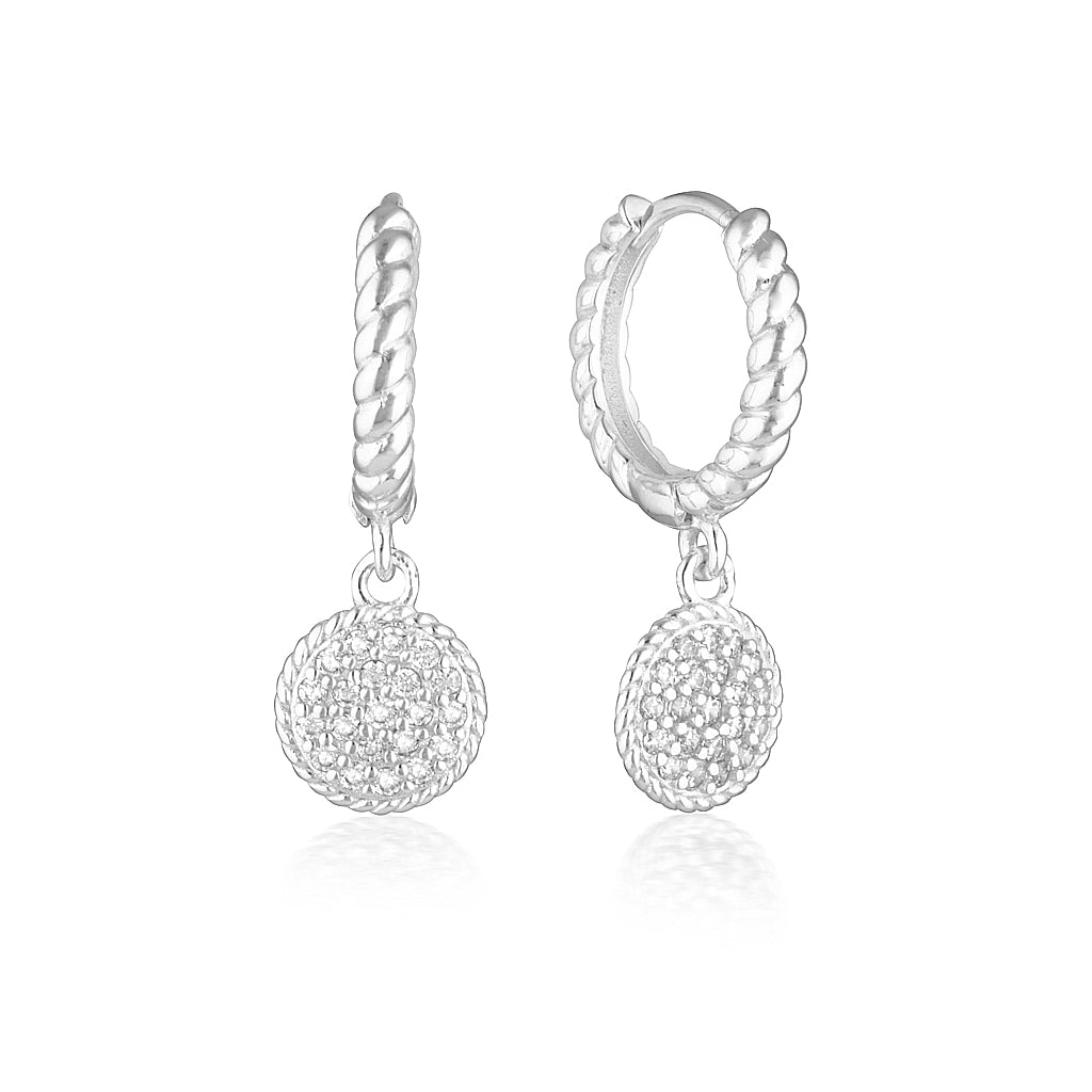 925 Sterling Silver Cubic Round Cut Cubic Zirconia Isobel Earrings 1