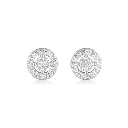 925 Sterling Silver Olivia Round Cut Cubic Zirconia MIni Earrings 1