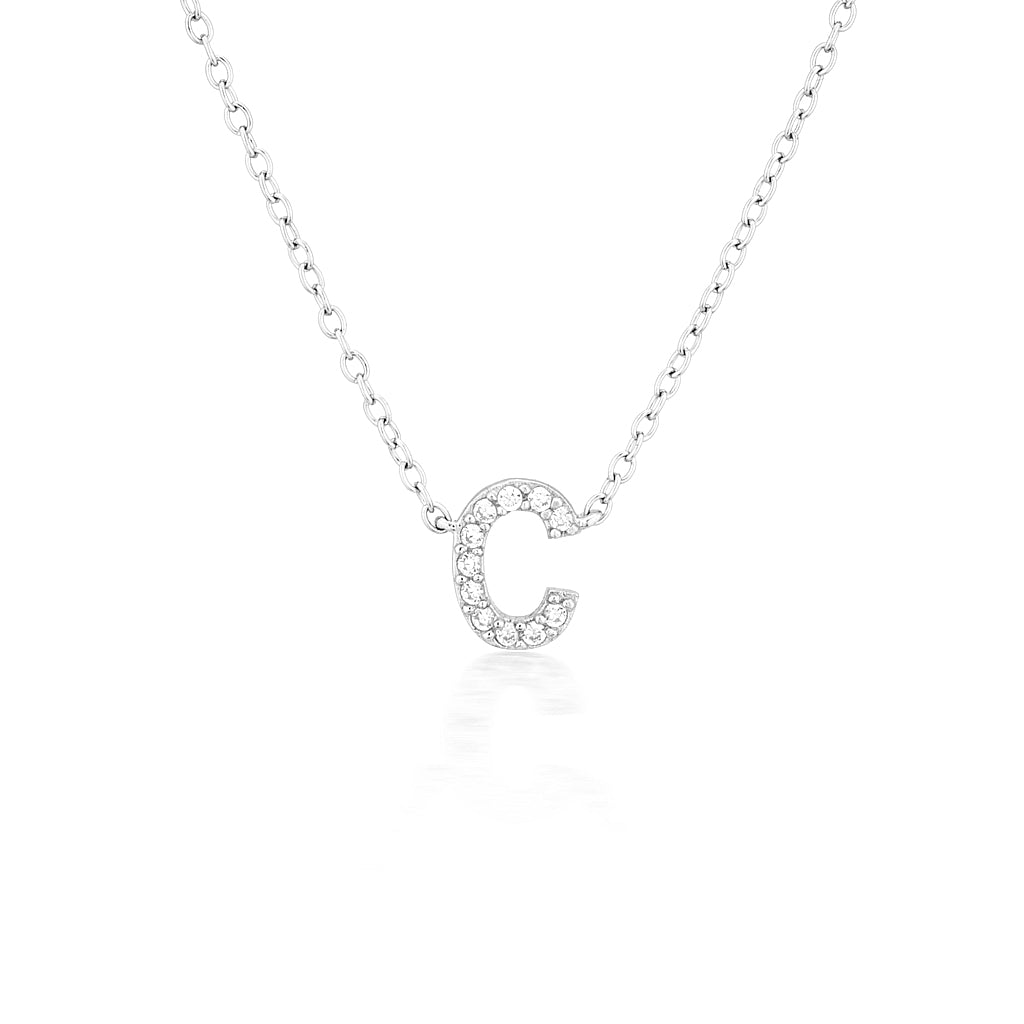 925 Sterling Silver CZ A-Z Necklaces Silver 6