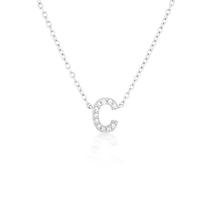 925 Sterling Silver CZ A-Z Necklaces Silver 6