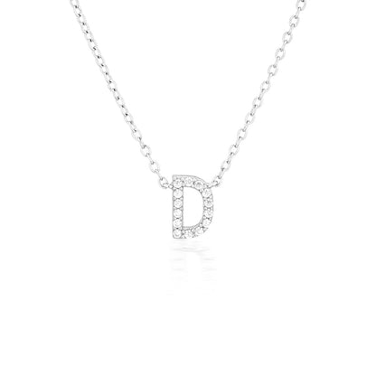 925 Sterling Silver CZ A-Z Necklaces Silver 7