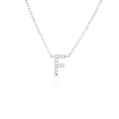 925 Sterling Silver CZ A-Z Necklaces Silver 9