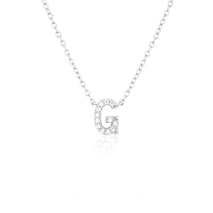 925 Sterling Silver CZ A-Z Necklaces Silver 10