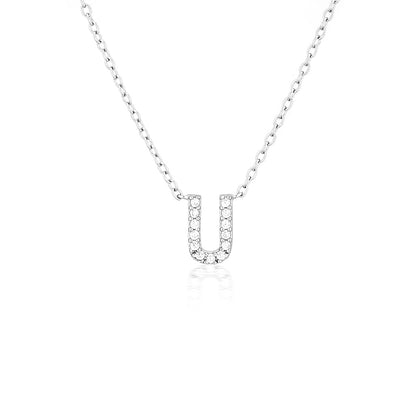 925 Sterling Silver CZ A-Z Necklaces Silver 24