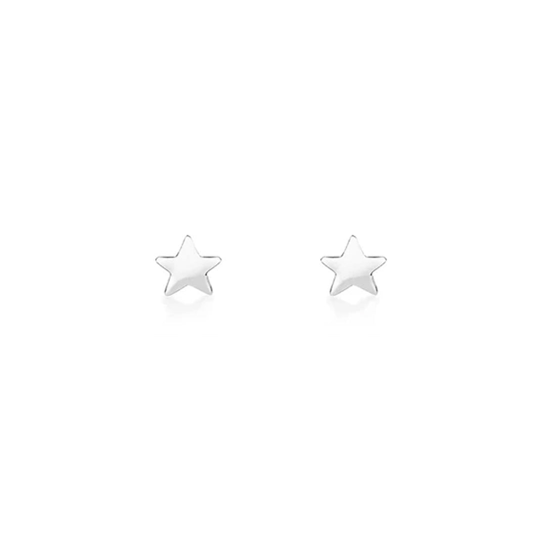 925 Sterling Silver Star Studs with Butterfly Backs Earrings 1