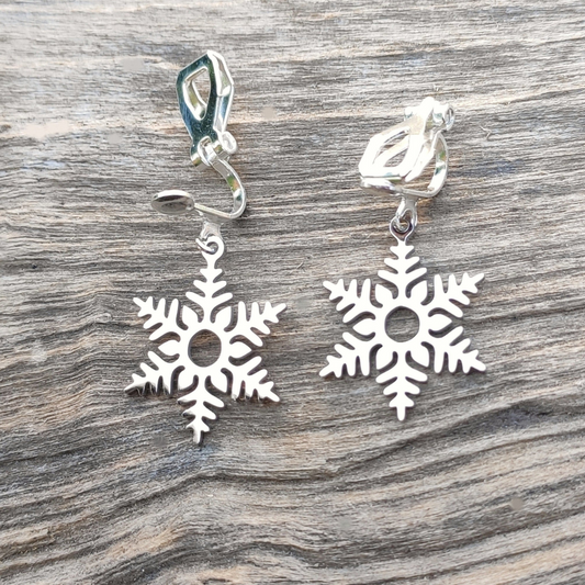 Silver Christmas Snowflakes Earring