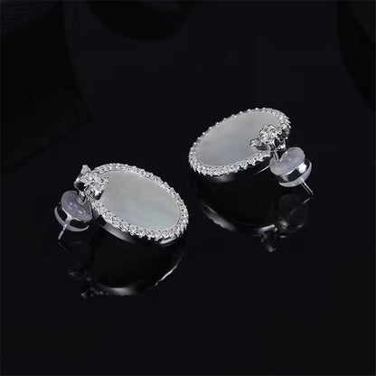 925 Sterling Silver Created CZ Stud Earrings