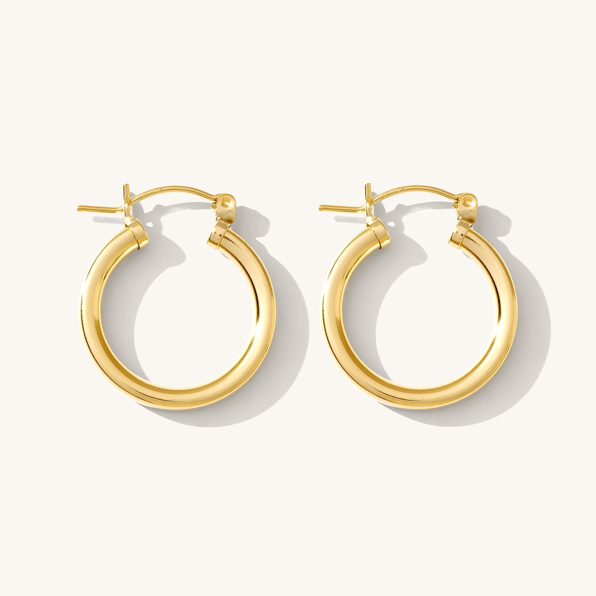 925 Sterling Silver Gold Chunky Hoop Earrings 1