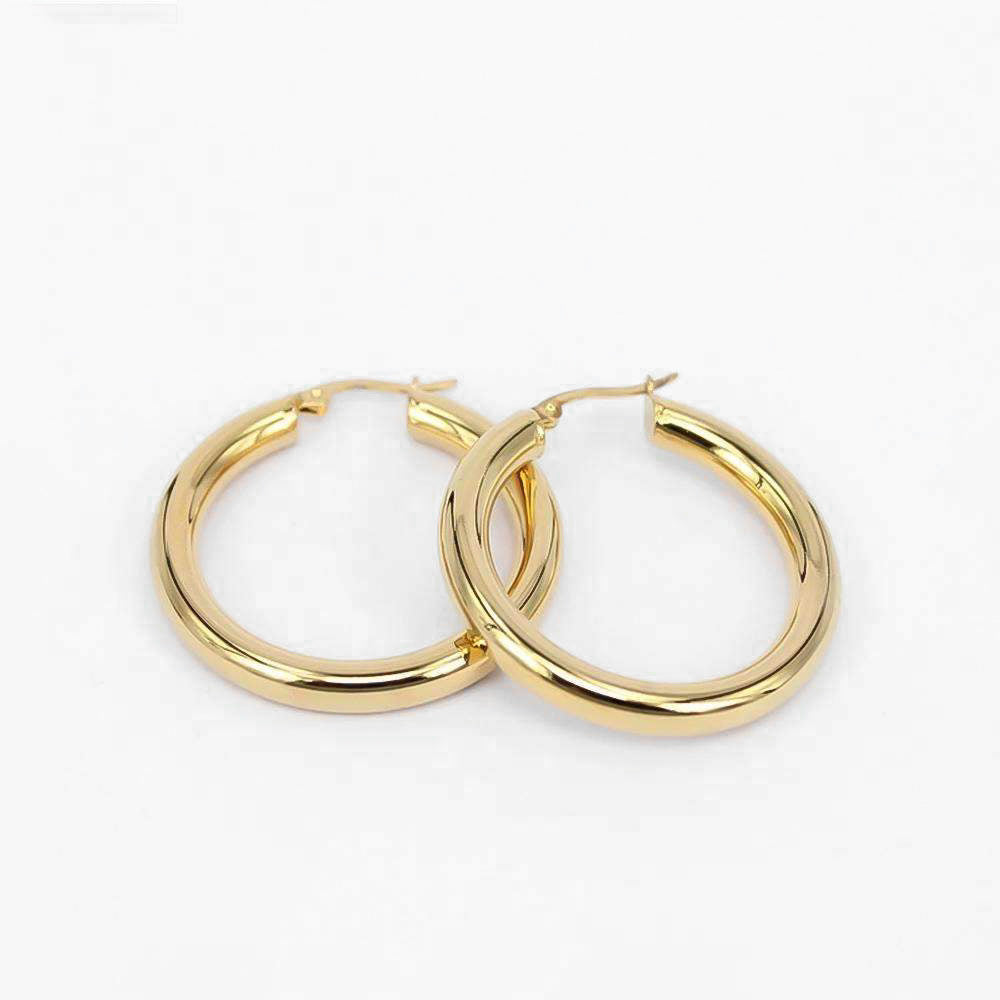 925 Sterling Silver Classic Gold Filled Hoops 2