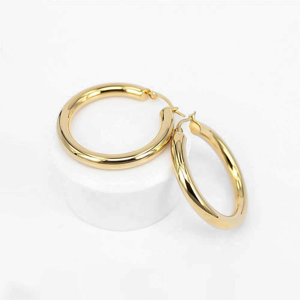 925 Sterling Silver Classic Gold Filled Hoops 8