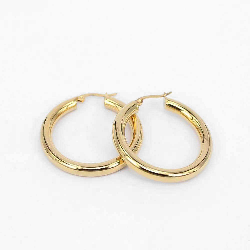 925 Sterling Silver Classic Gold Filled Hoops 10