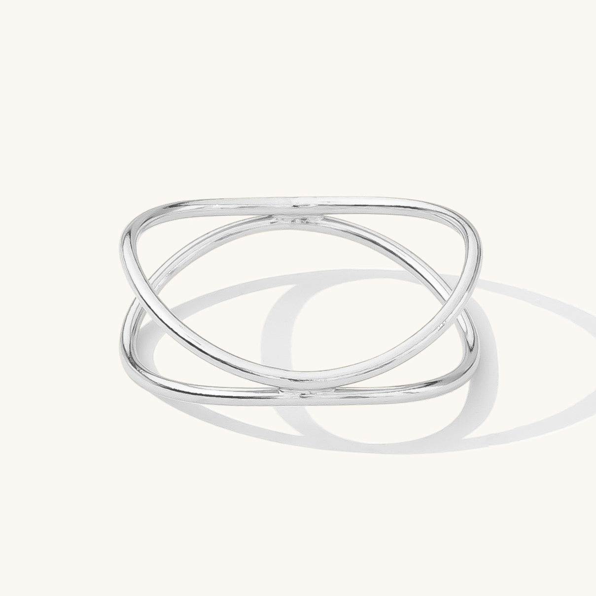 925 Sterling Silver Curved Ring 10