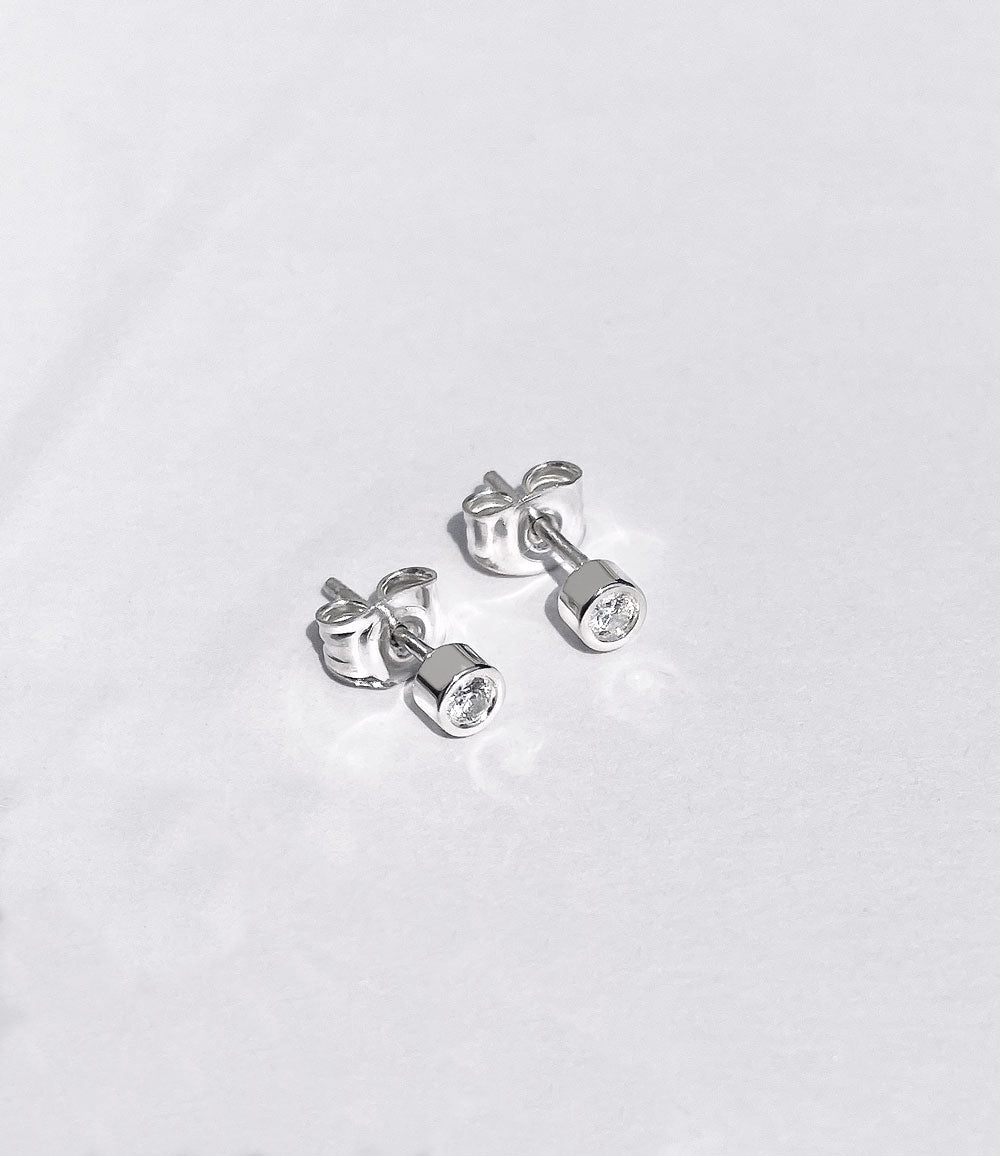 925 Sterling Silver Ear Stud 0.10 ct 1