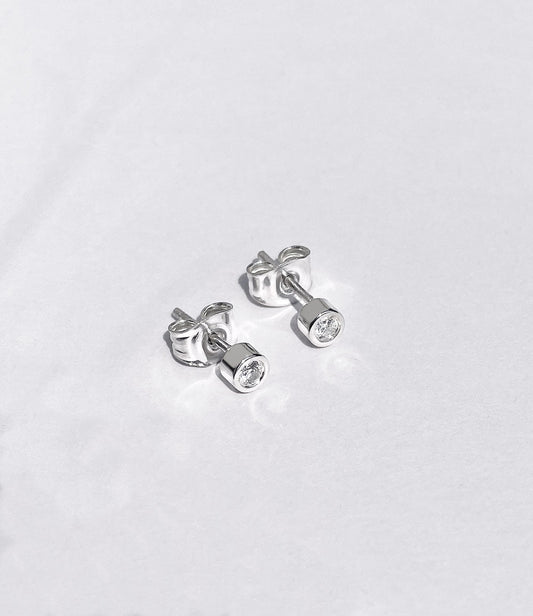 925 Sterling Silver Ear Stud 0.10 ct 1