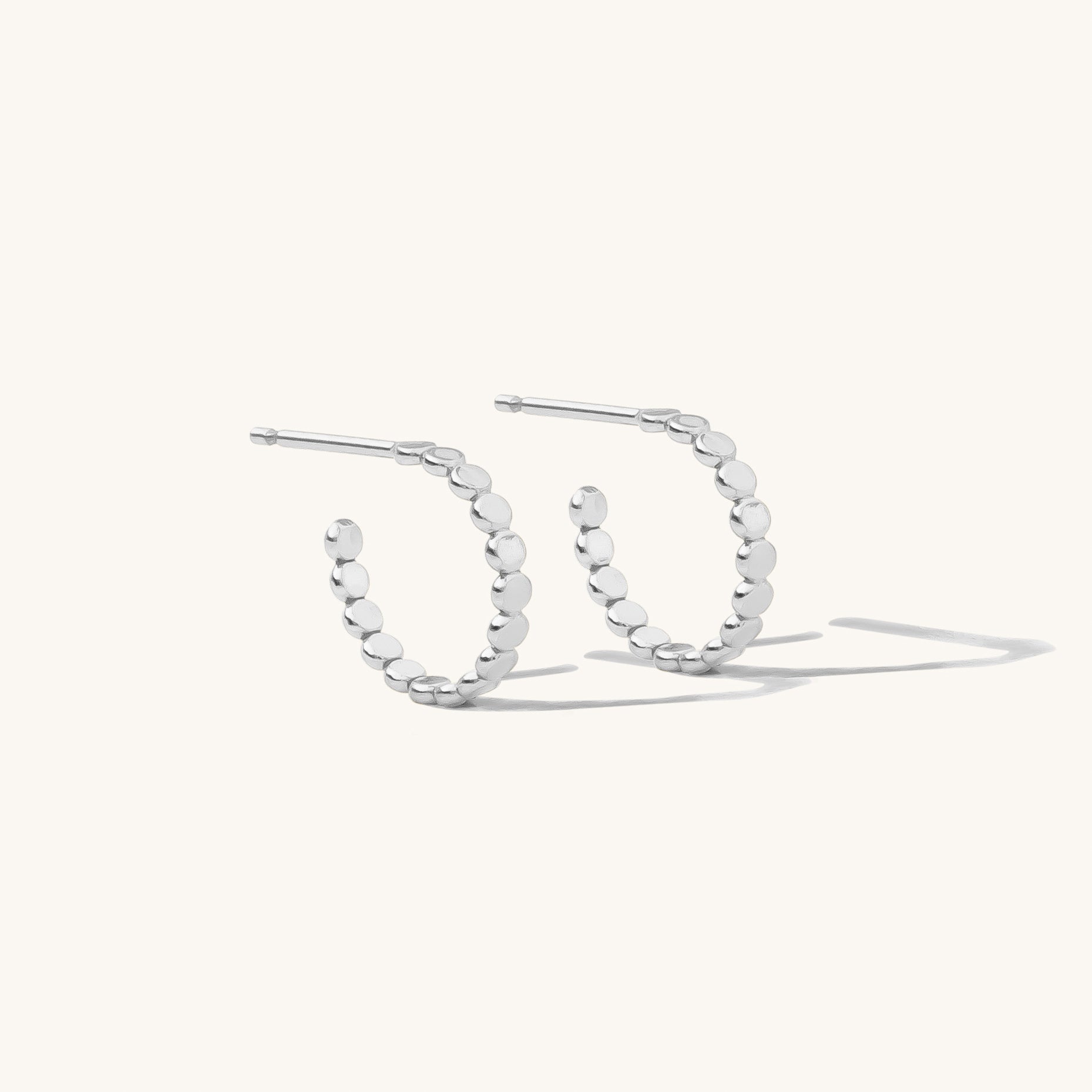 925 Sterling Silver Dot Hoop Earrings 8