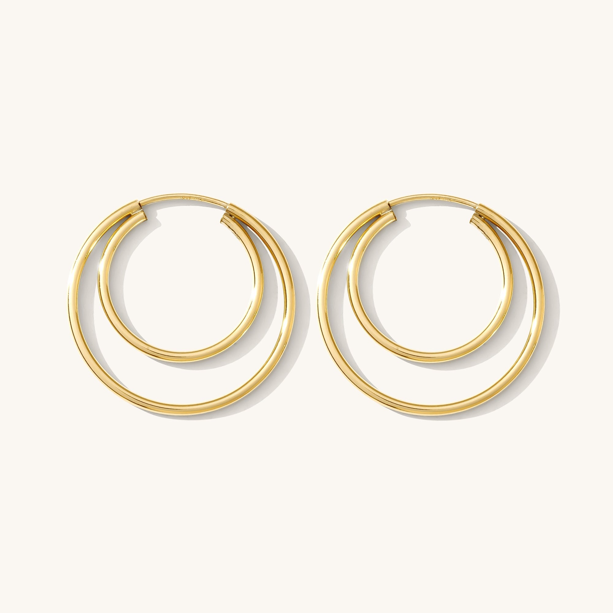 925 Sterling Silver Double Hoop Earrings 1