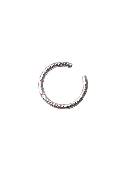 925 Sterling Silver Plain Thin Ear Cuff, Hammered Silver 1