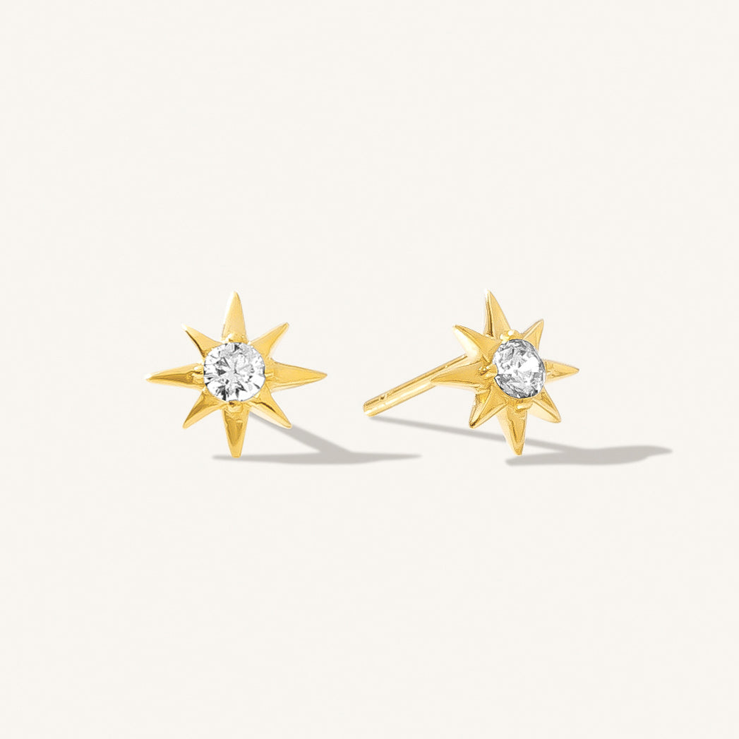 925 Sterling Silver Starburst Stud Earrings 1