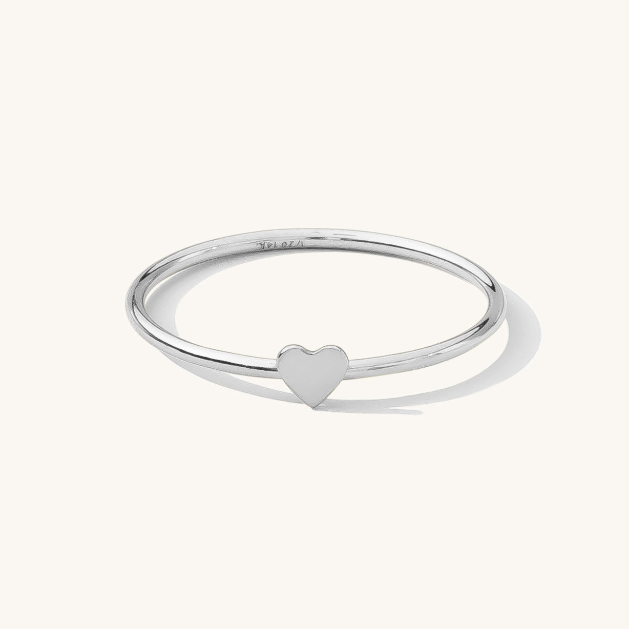 925 Sterling Silver Heart Stacking Ring 10