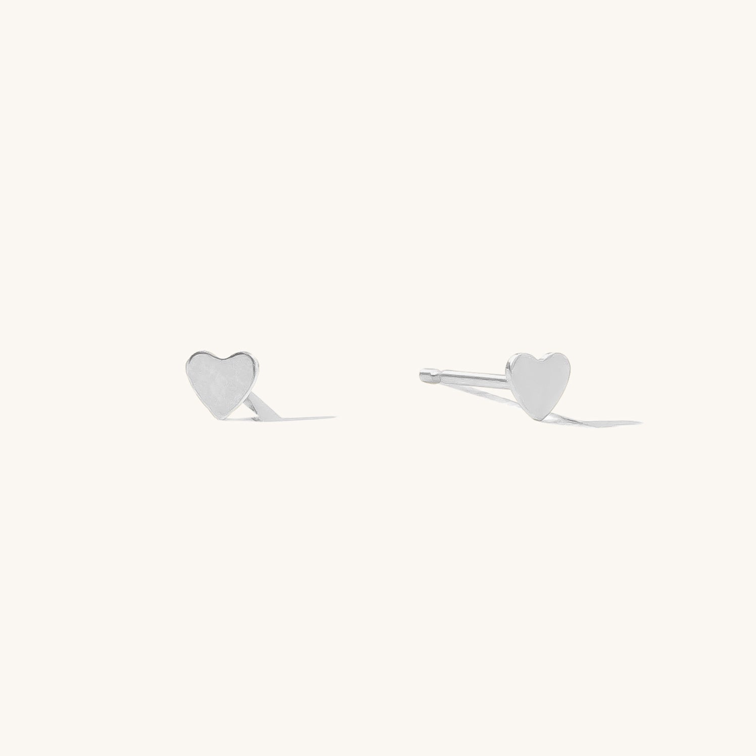 925 Sterling Silver Tiny Heart Stud Earrings 7