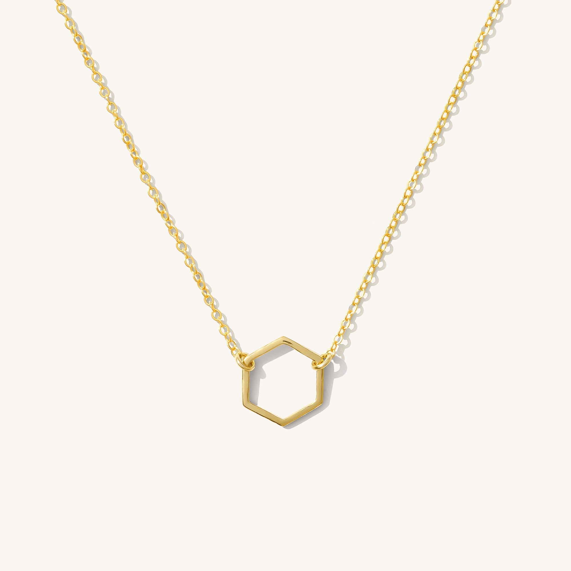 925 Sterling Silver Dainty Hexagon Necklace 1