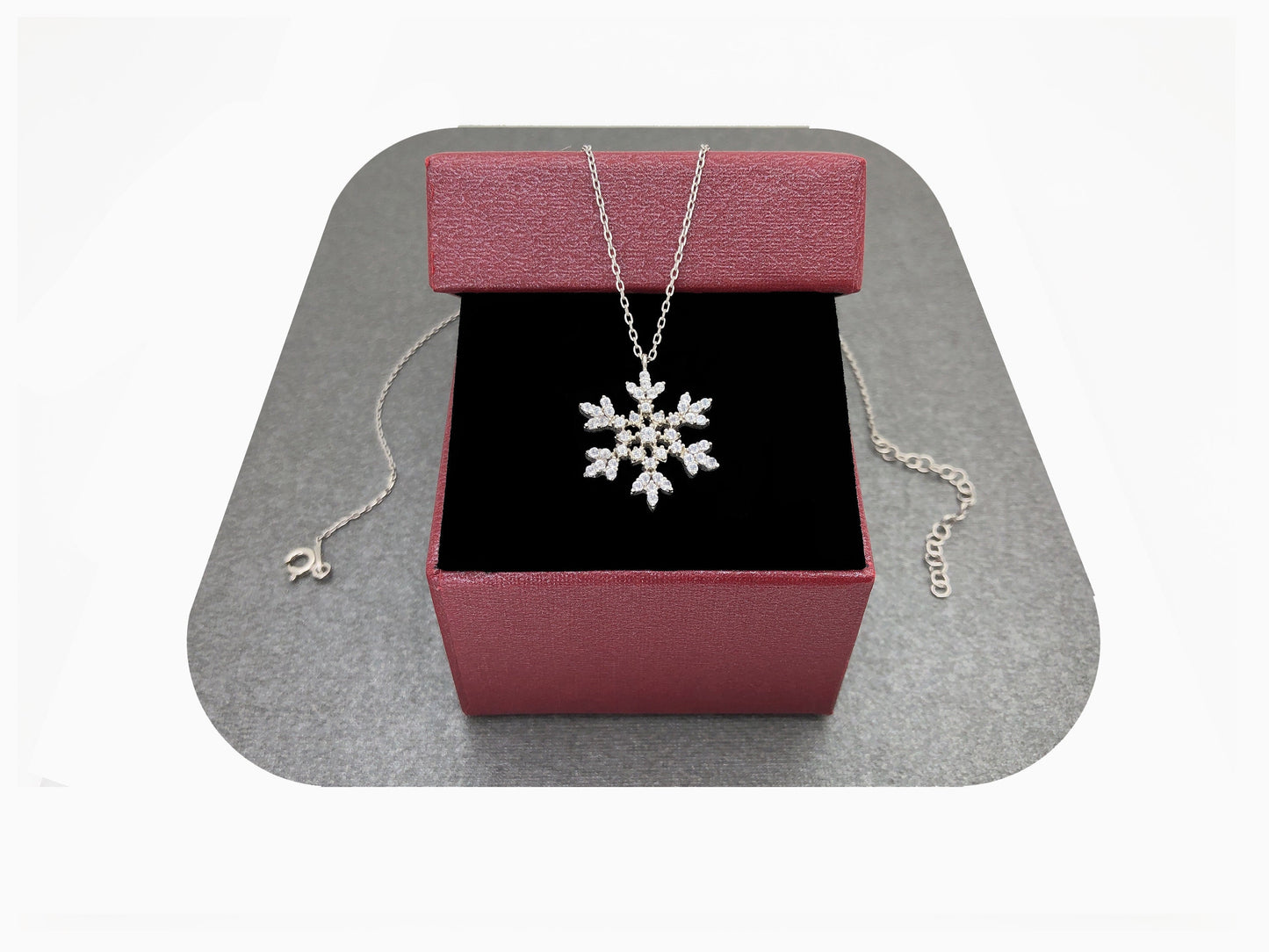 Silver Snowflake Necklace for Women