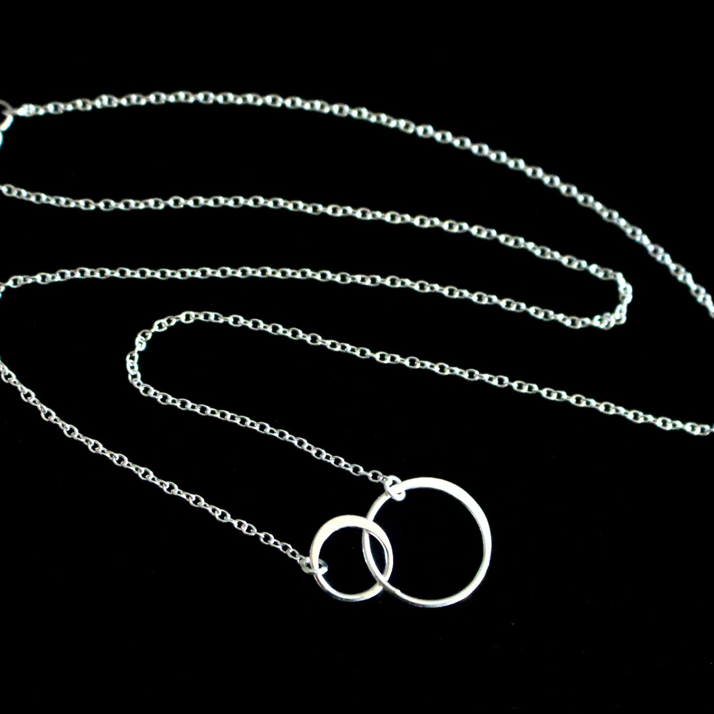 Open Double Circle Sterling Silver Necklace