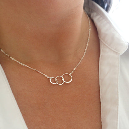 Open Double Circle Sterling Silver Necklace