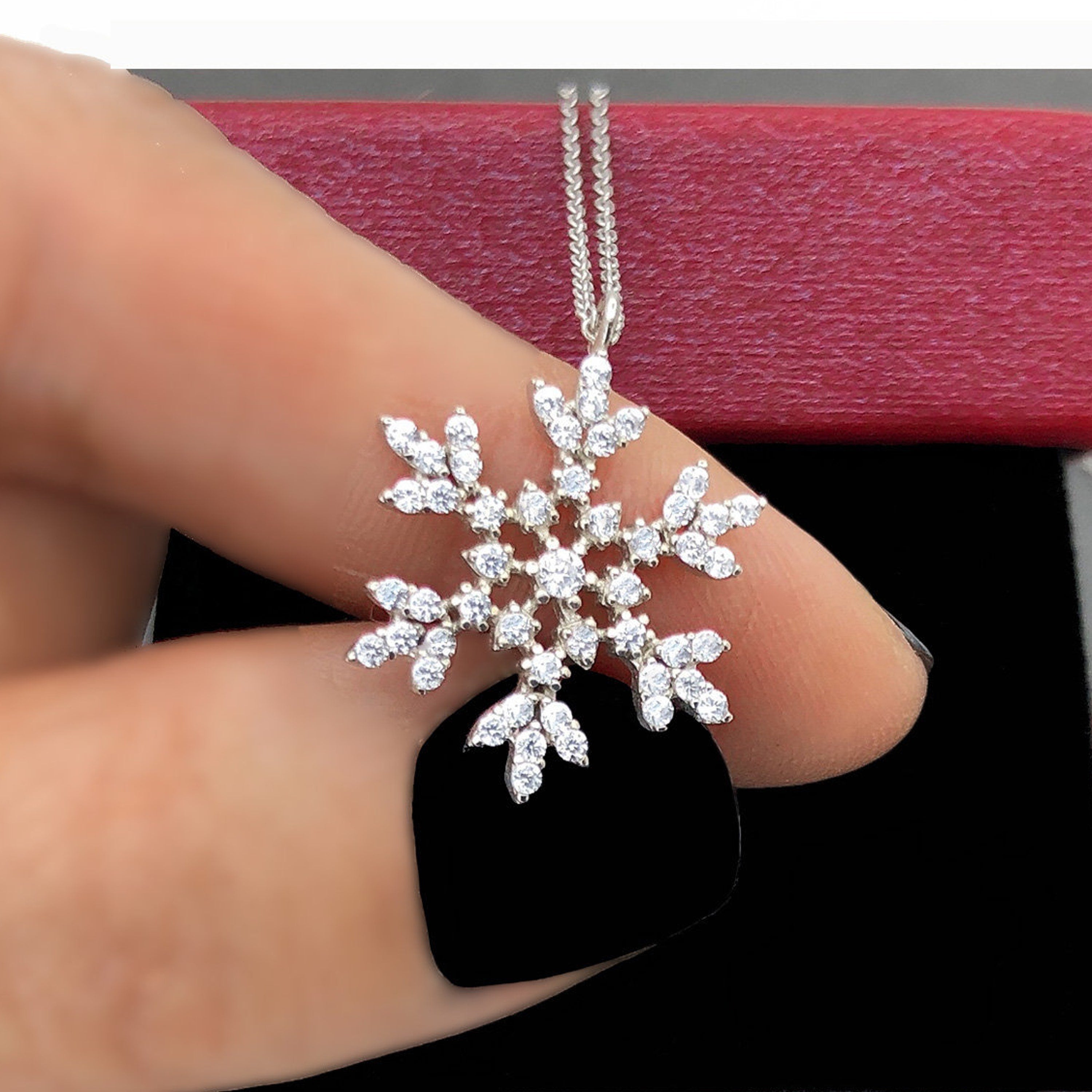 Silver Snowflake Necklace for Women