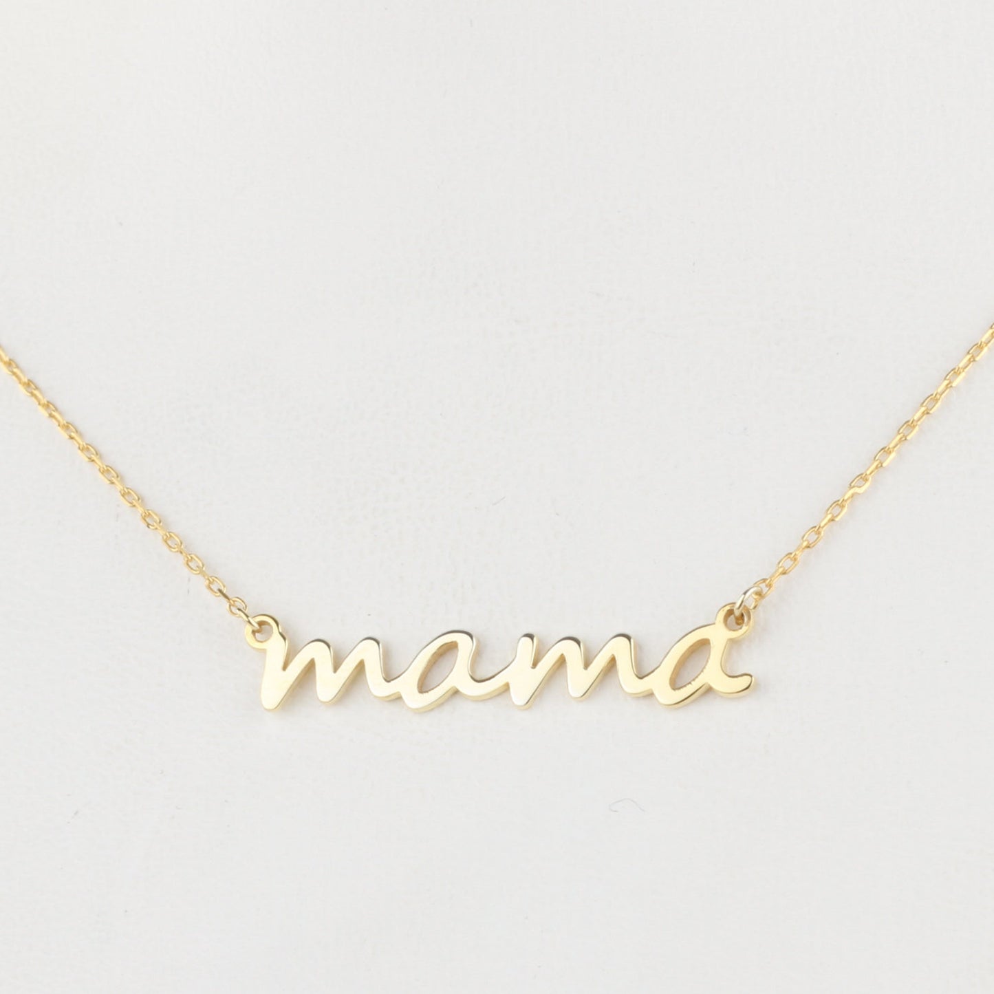 925 Sterling Silver MAMA Mini Initial Necklace