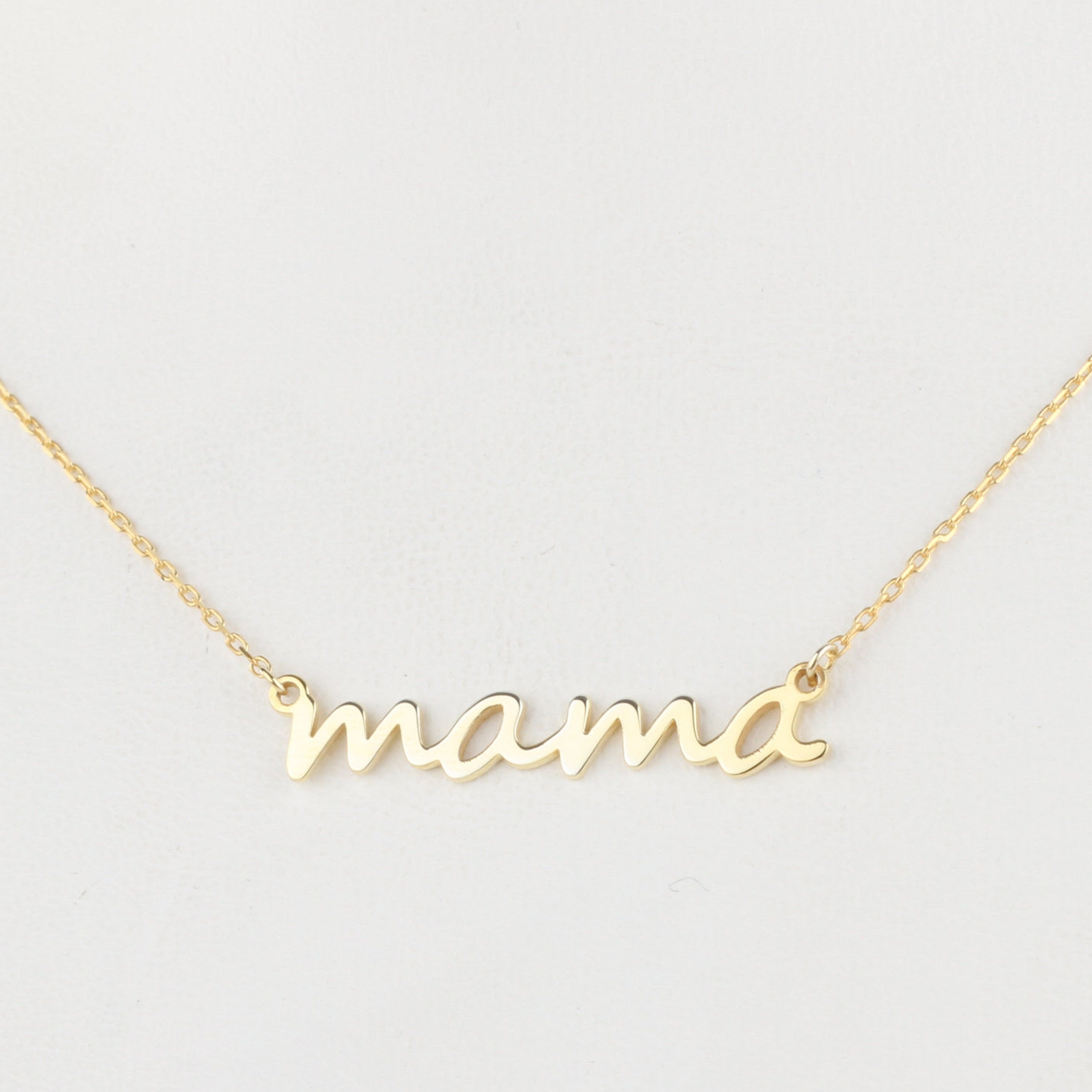 925 Sterling Silver MAMA Mini Initial Necklace