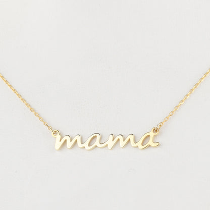 925 Sterling Silver MAMA Mini Initial Necklace