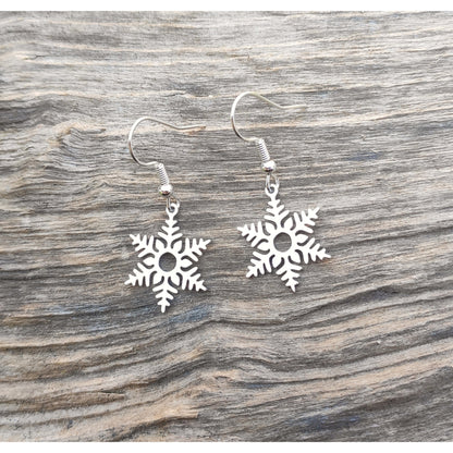 Silver Christmas Snowflakes Earring