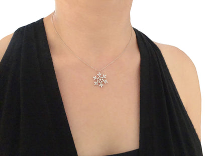 Silver Snowflake Necklace for Women